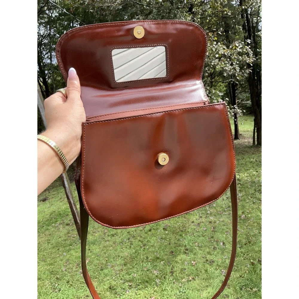 Vintage Brown Etienne Aigner Crossbody Bag‎ Bamboo Style Handle Rare Purse - Picture 7 of 10